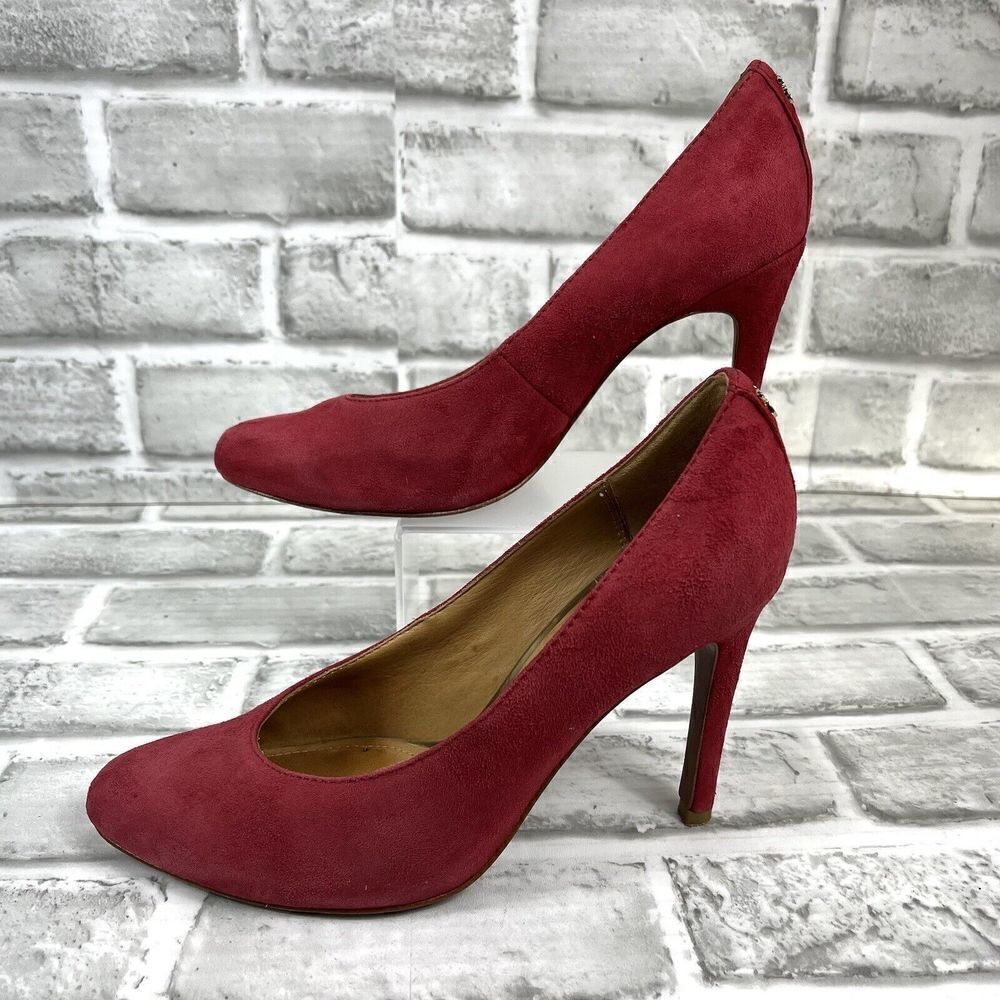 Coach Urban Women's Size 6 Red Suede Classic Pump Heels - Picture 4 of 15
